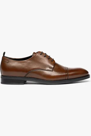 Taneo Derby dessus cuir à bout droit homme - Tanéo