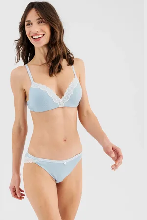 LuluCastagnette Culotte en maille côtelée avec dentelle femme -