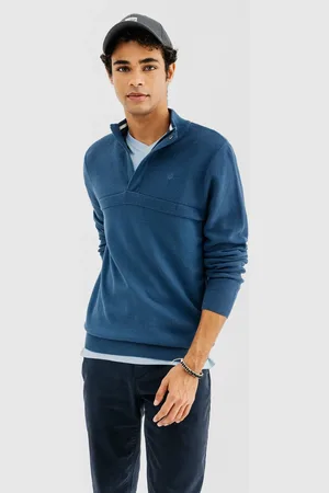 Gémo Pull en coton à col montant zippé homme