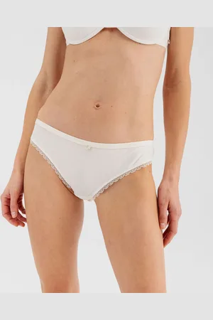 LuluCastagnette Culotte rayée avec finitions dentelle femme -