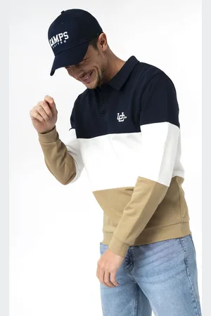 Camps Sweat à col polo tricolore homme - United