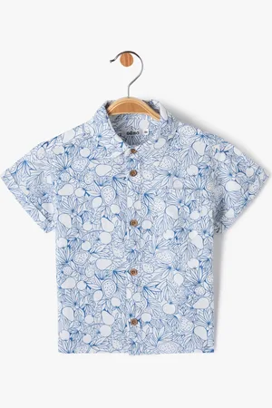 Gémo Chemise à manches courtes en coton/lin imprimée bébé garçon