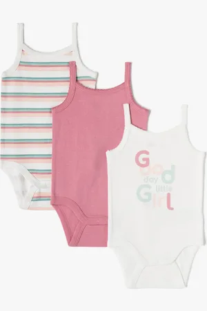 Gémo Body bébé à bretelles imprimé (lot de 3)