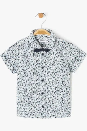 Gémo Chemise manches courtes fleurie à nœud papillon bébé garçon