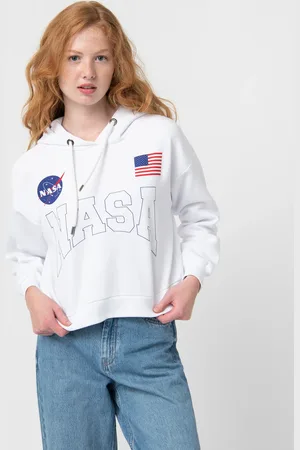 Nasa Sweat femme court à capuche -