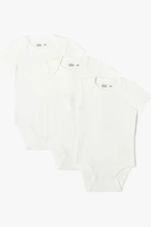 Gémo Body manches courtes en coton uni bébé (lot de 3)