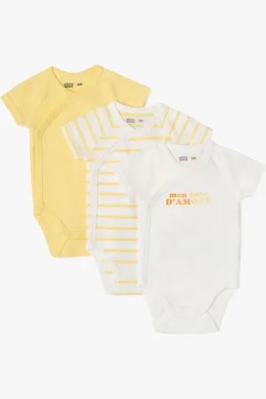 Gémo Body manches courtes fermeture croisée bébé (lot de 3)