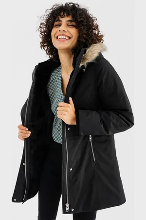 Gémo Parka matelassée avec capuche bordée de fourrure imitation femme