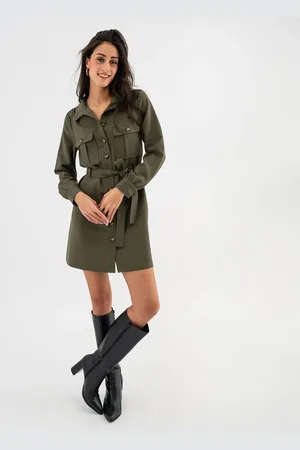 Gémo Robe chemise manches longues esprit saharienne femme