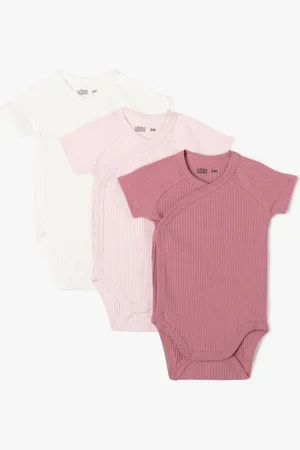 Gémo Body manches courtes ouverture devant à côtes bébé (lot de 3)