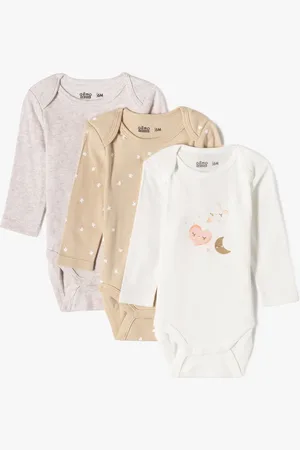 Gémo Body manches longues en coton à motifs célestes bébé (lot de 3)