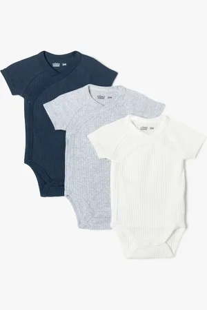 Gémo Body manches courtes ouverture devant à côtes bébé (lot de 3)