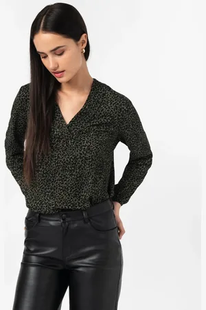 Gémo Tee-shirt à manches longues et col V en maille texturée femme