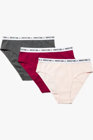 Gémo Culotte en maille côtelée avec ceinture imprimée fille (lot de 3)