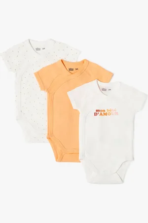 Gémo Body manches courtes fermeture croisée bébé fille (lot de 3)