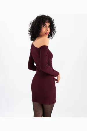 Gémo Robe à manches longues avec encolure asymétrique femme