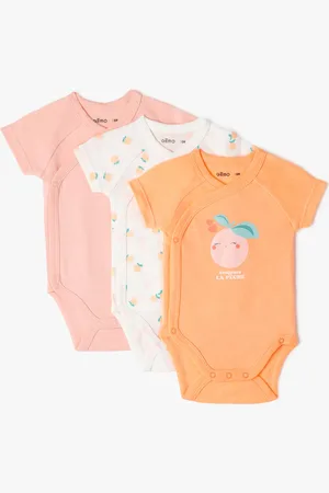 Gémo Body manches courtes ouverture devant bébé (lot de 3)