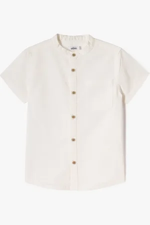Gémo Chemise manches courtes col mao en lin garçon