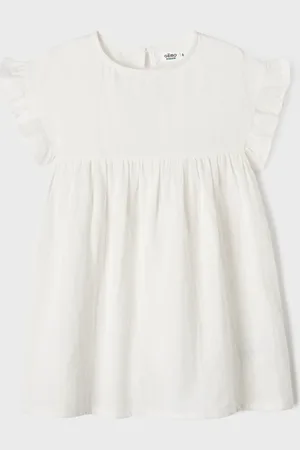 Gémo Robe en gaze de coton avec manches volantées fille