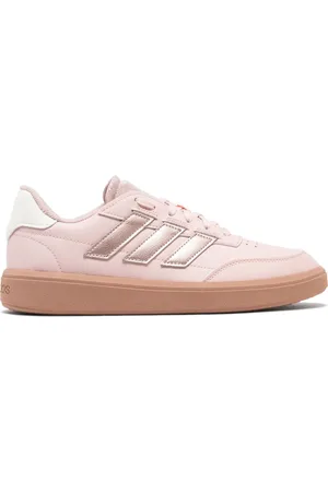 adidas Baskets femme à bandes latérales et languette scintillantes Courtblock -