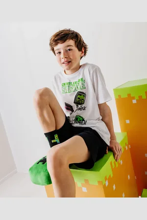 Minecraft Pyjashort bicolore à motif jeu vidéo garçon -