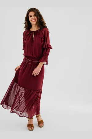Gémo Robe longue à volants en voile femme