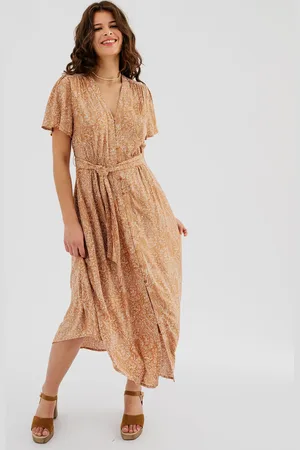 Gémo Robe longue imprimée à manches courtes femme
