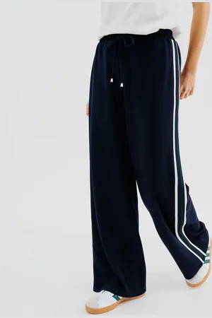 Gémo Pantalon large avec bandes contrastantes sur les côtés femme