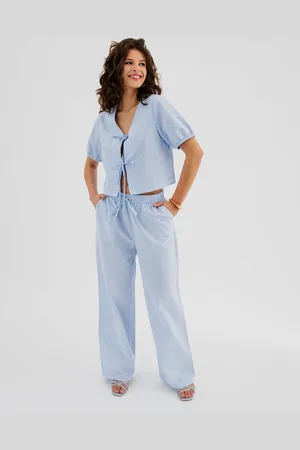Gémo Pantalon large rayé avec taille élastique femme