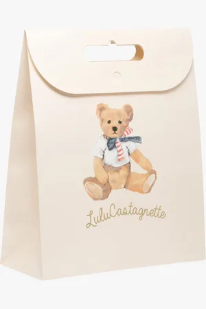 LuluCastagnette Pochette cadeau en papier avec motif ourson bébé -