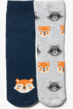 Gémo Chaussettes d’intérieur antidérapantes à motifs renards garçon (lot de 2)