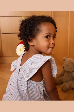 LuluCastagnette Robe sans manches à rayures et pois bébé fille -