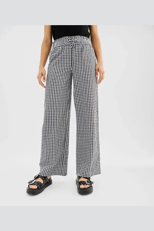 Gémo Pantalon large en seersucker motif vichy femme