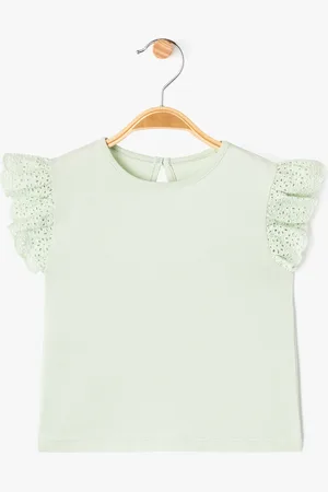 Gémo Tee-shirt manches courtes volantées en broderie bébé fille