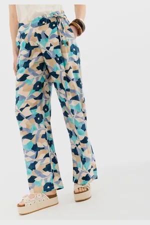 Gémo Pantalon fluide en viscose avec liens à la taille femme