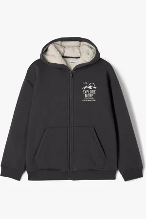 Gémo Sweat à capuche zippé avec doublure en sherpa garçon