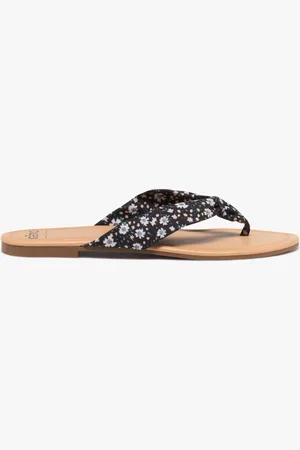 Gémo Tongs femme à brides en tissu drapé à motifs