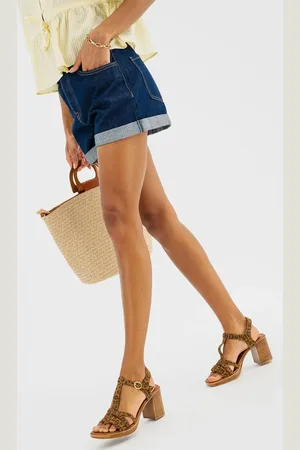 Gémo Short en jean ample à revers femme