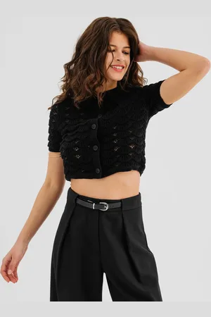 Gémo Gilet court à manches courtes en maille ajourée femme