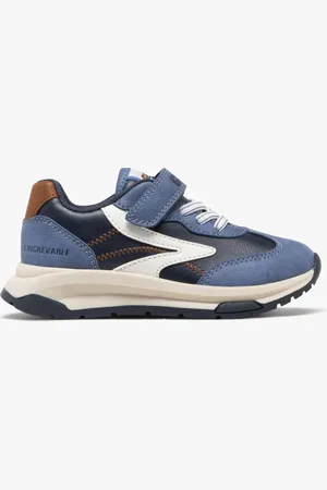 Gepy Baskets basses rétro à lacets élastiques et scratch garçon -