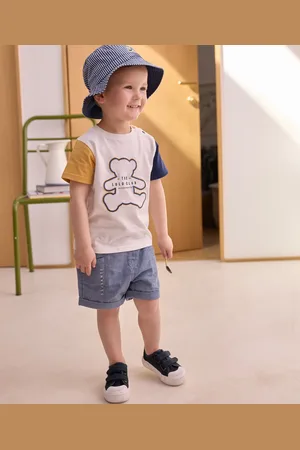 LuluCastagnette Short en flanelle à revers et taille élastiquée bébé garçon -