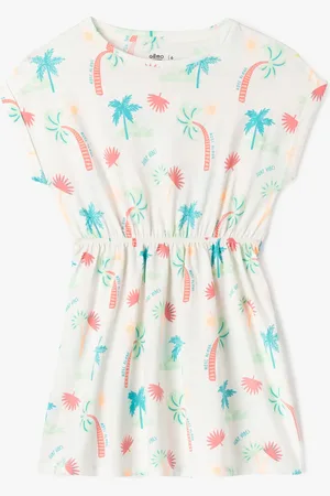 Gémo Robe à manches courtes imprimée en coton fille