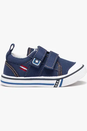 Beppi Baskets bébé garçon en toile denim et à double scratch -