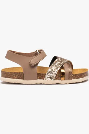 Gémo Sandales fille à brides croisées irisées et à paillettes
