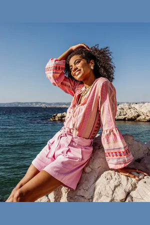 Gémo Short ample à taille haute ceinturée femme
