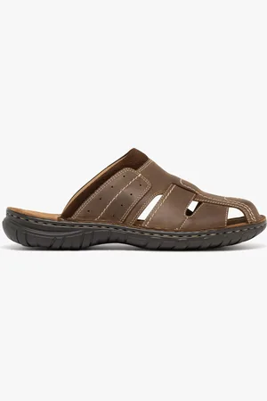 Gémo Mules homme en cuir à bout fermé surpiqué et ajouré