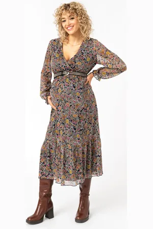 Gémo Robe de grossesse à manches longues avec col cache-coeur