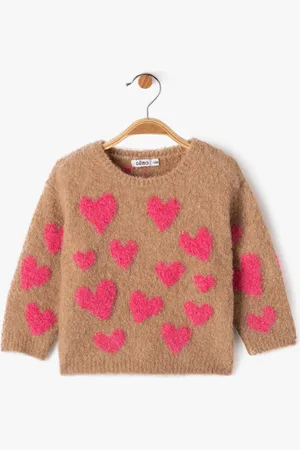 Gémo Pull en maille bouclette à motifs coeurs bébé fille