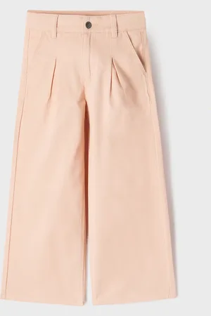 Pantalon Fille Baggy Taille Haute – Jambes Larges, élastique à La Taille, Poches | Pour école, Sport, Détente, Tailles 5-6 Ans à 15-16 Ans