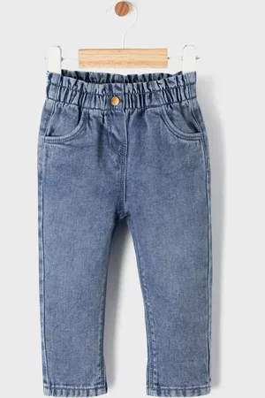 Pantalon Bébé Fille Large à Fleurs Et Touches Pailletées Blanc